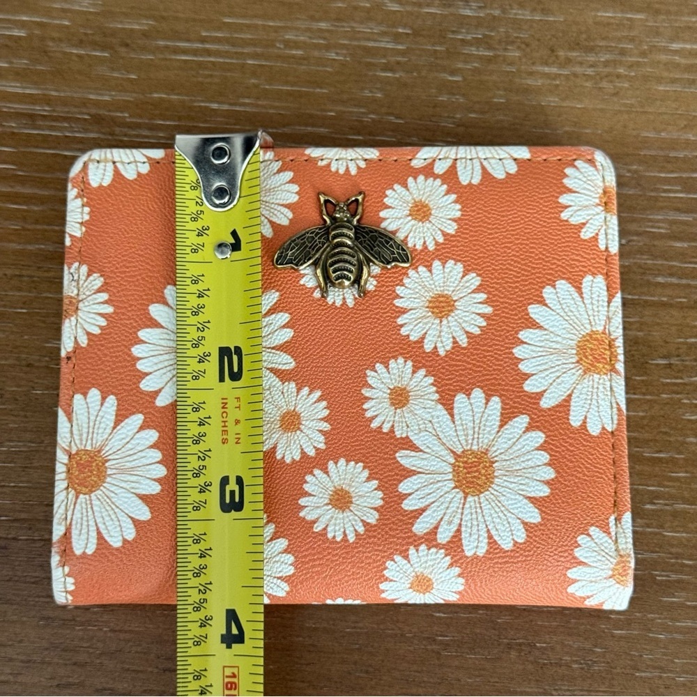 Orange Floral Wallet with Bee Accent - Picture 6 of 6